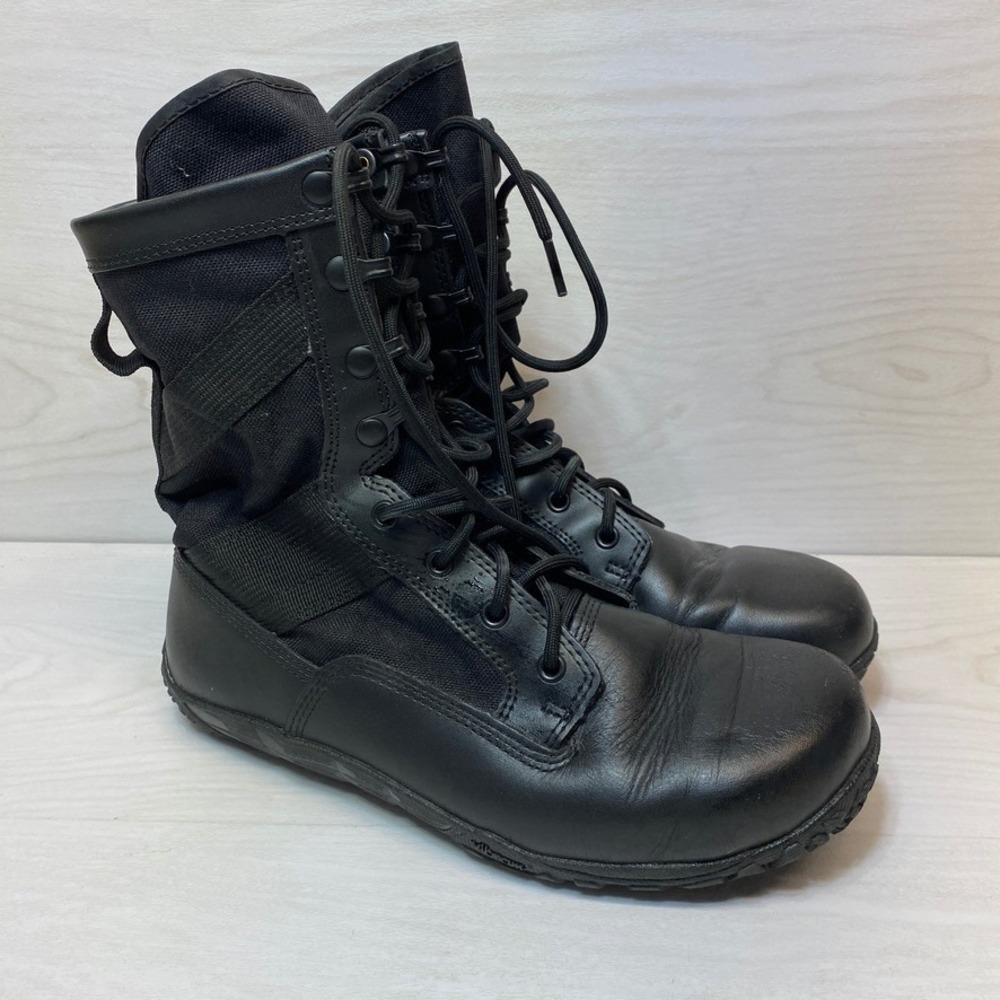 Belleville Mens 10W Mini-Mil Tactical Boots Black Leather Vibram Minimalist
